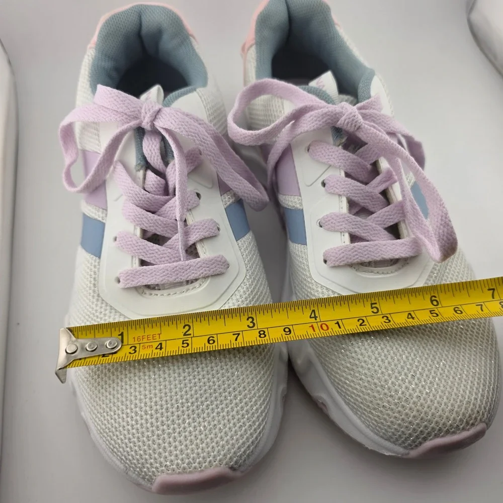 Nautica Manalapin 2S Athletic Chunky Mesh‎ Sneakers Girls Size 4 White Pink Fair